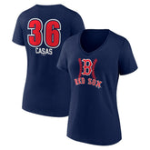 Triston Casas Boston Red Sox Women's Fastball Player Name & Number V-Neck T-Shirt - MLB T-shirts