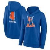 Francisco Alvarez New York Mets Women's Fastball Player Name & Number Pullover Hoodie - MLB Hoodies