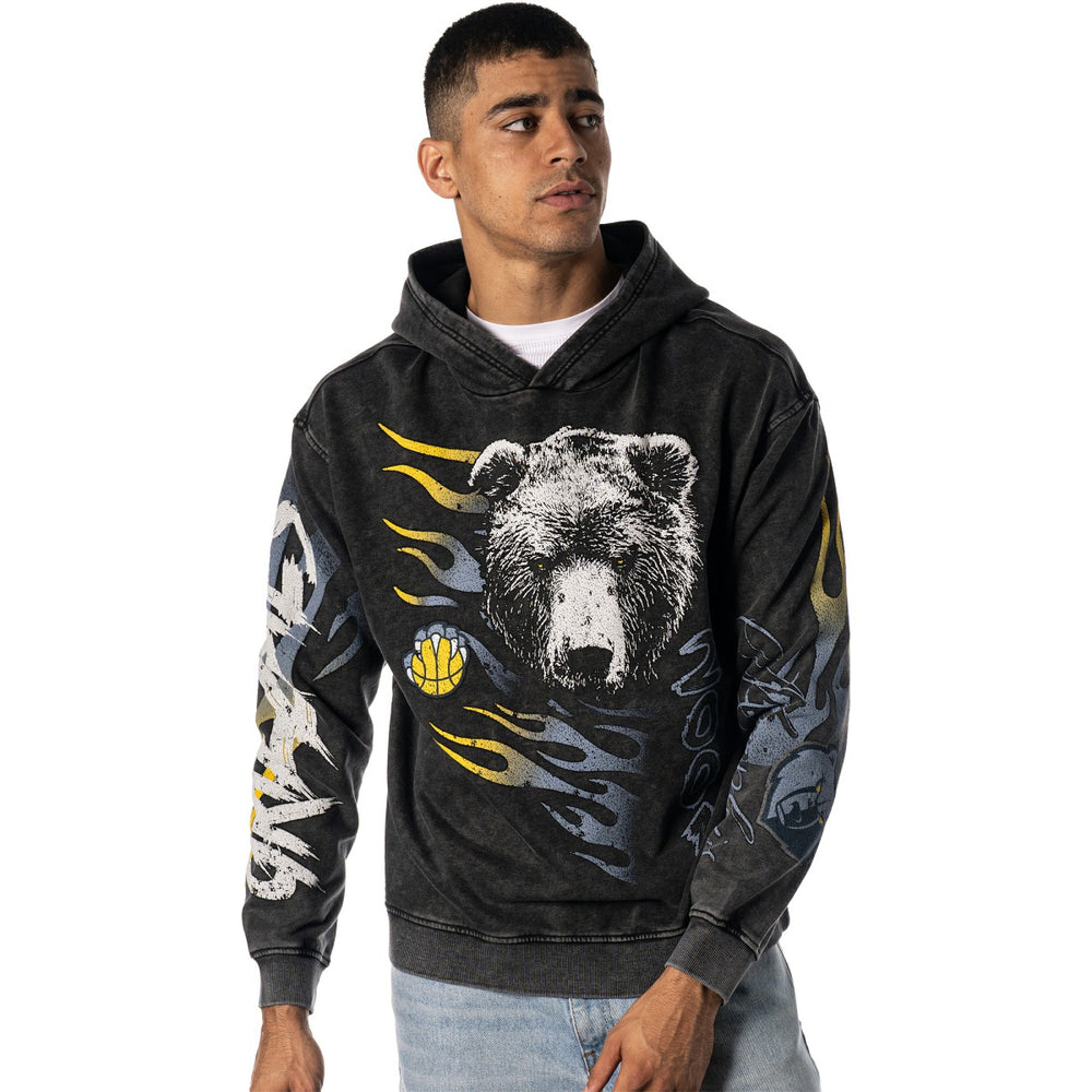 Black Memphis Grizzlies The Wild Collective Unisex Acid Wash Flame Pullover Hoodie | NBA