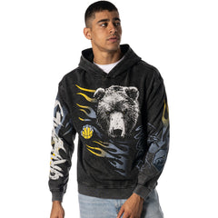 Black Memphis Grizzlies The Wild Collective Unisex Acid Wash Flame Pullover Hoodie | NBA