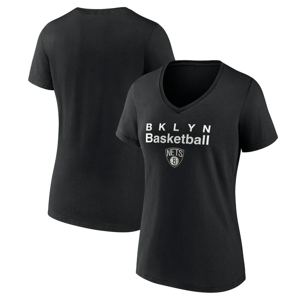Black Brooklyn Nets Pick & Roll Coverage V-Neck T-Shirt | NBA