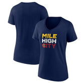 Navy Denver Nuggets Pick & Roll Coverage V-Neck T-Shirt sale | NBA
