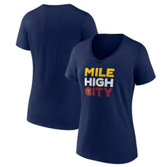 Navy Denver Nuggets Pick & Roll Coverage V-Neck T-Shirt sale | NBA