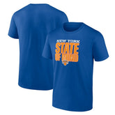 Blue New York Knicks Pick & Roll Coverage T-Shirt | NBA