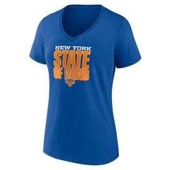 Blue New York Knicks Pick & Roll Coverage V-Neck T-Shirt | NBA
