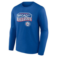 Royal Philadelphia 76ers Pick & Roll Coverage Long Sleeve T-Shirt | NBA