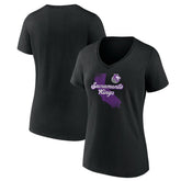 Black Sacramento Kings Pick & Roll Coverage V-Neck T-Shirt | NBA