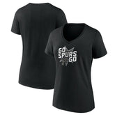 Black San Antonio Spurs Pick & Roll Coverage V-Neck T-Shirt | NBA