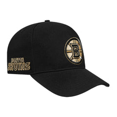 Boston Bruins Pro Standard Metallic Logo Pinch Front Adjustable Hat - NHL Hats