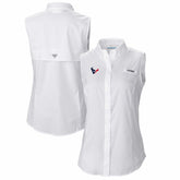 Houston Texans Women's PFG Tamiami Omni-Shade Sleeveless Button-Up Shirt | NFL Discount