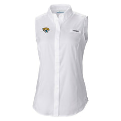 Jacksonville Jaguars Women's PFG Tamiami Omni-Shade Sleeveless Button-Up Shirt | NFL US