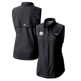 Pittsburgh Steelers Women's PFG Tamiami Omni-Shade Sleeveless Button-Up Shirt | NFL Online