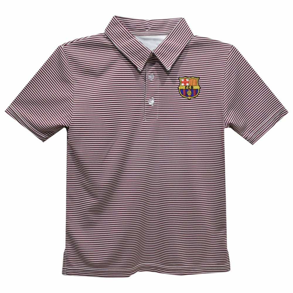 Barcelona Vive La Fete Youth Pencil Stripe Polo