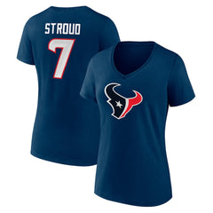 Houston Texans C.J. Stroud Women's Icon Player Name & Number V-Neck T-Shirt | NFL US