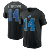 Detroit Lions Amon-Ra St. Brown Player Name & Number T-Shirt | NFL Near me