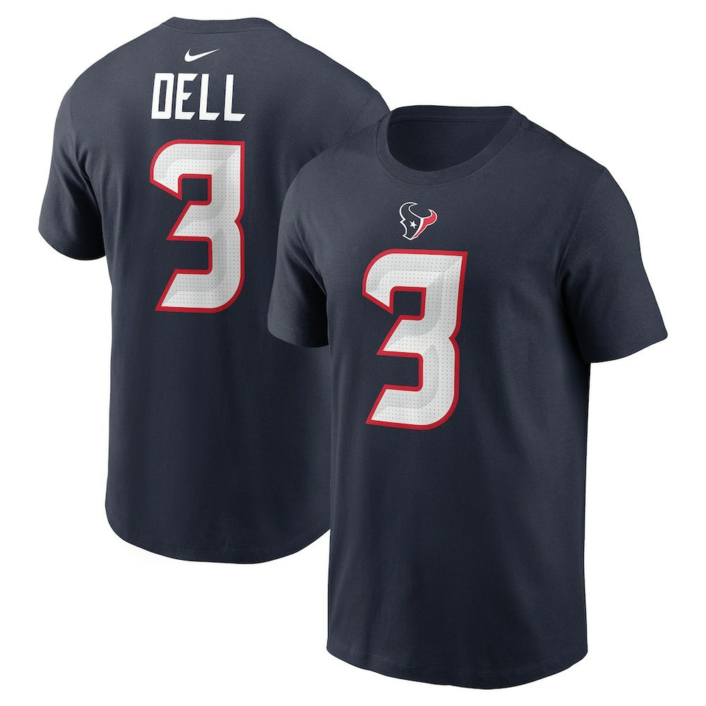 Houston Texans Tank Dell Player Name & Number T-Shirt | NFL Hot