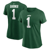 New York Jets Sauce Gardner Women's Player Name & Number T-Shirt | NFL Hot