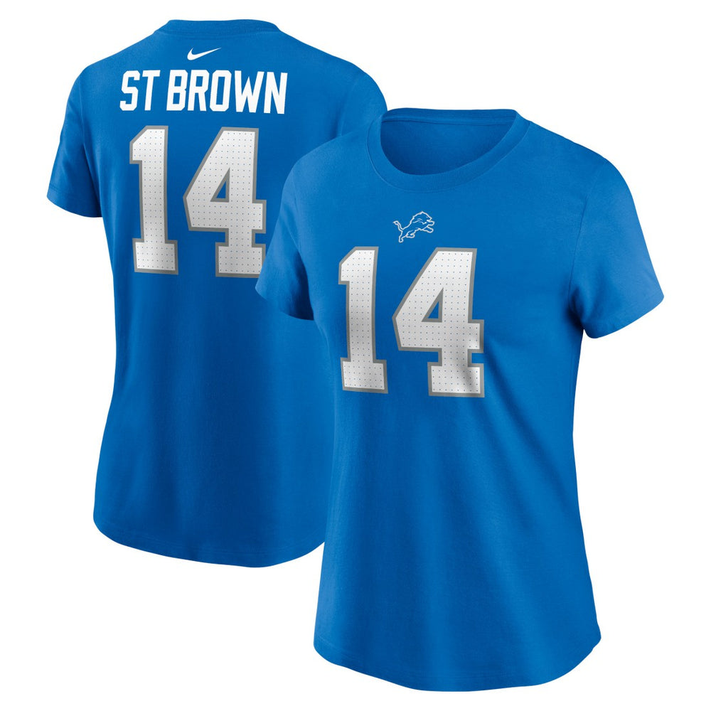 Detroit Lions Amon-Ra St. Brown Women's Player Name & Number T-Shirt | NFL Sale