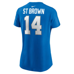 Detroit Lions Amon-Ra St. Brown Women's Player Name & Number T-Shirt | NFL Sale