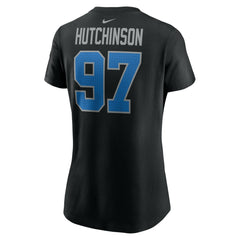 Detroit Lions Aidan Hutchinson Women's Player Name & Number T-Shirt | NFL Hot