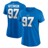 Detroit Lions Aidan Hutchinson Women's Player Name & Number T-Shirt | NFL Outlet