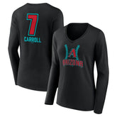 Corbin Carroll Arizona Diamondbacks Women's Name & Number Fastball V-Neck Long Sleeve T-Shirt - MLB T-shirts
