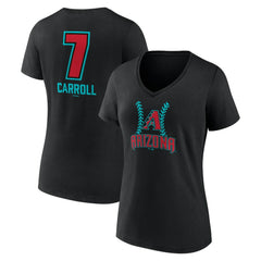Corbin Carroll Arizona Diamondbacks Women's Name & Number Fastball V-Neck T-Shirt - MLB T-shirts