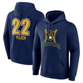 Christian Yelich Milwaukee Brewers Name & Number Fastball Pullover Hoodie - MLB Hoodies