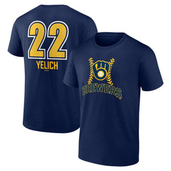 Christian Yelich Milwaukee Brewers Name & Number Fastball T-Shirt - MLB T-shirts