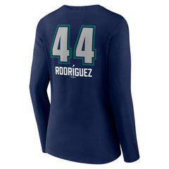 Julio Rodríguez Seattle Mariners Women's Name & Number Fastball V-Neck Long Sleeve T-Shirt - MLB T-shirts