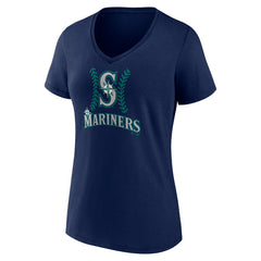 Julio Rodríguez Seattle Mariners Women's Name & Number Fastball V-Neck T-Shirt - MLB T-shirts