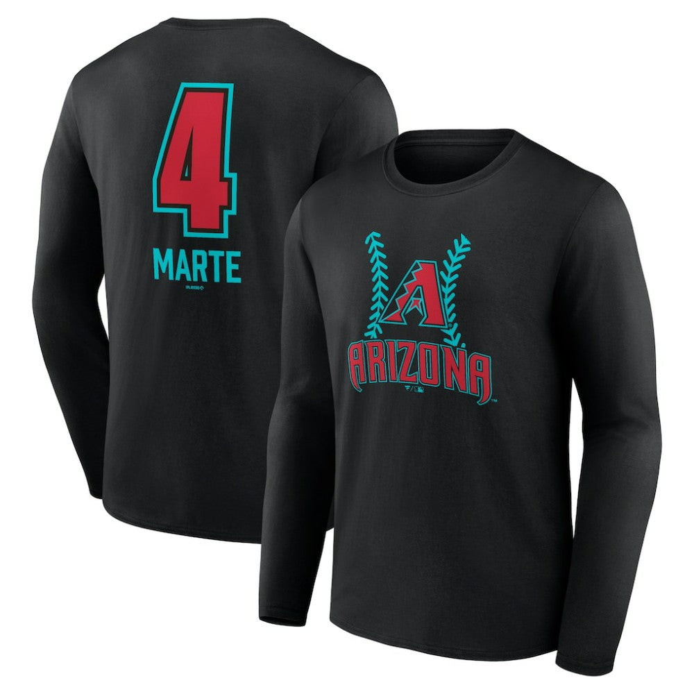 Ketel Marte Arizona Diamondbacks Name & Number Fastball Long Sleeve T-Shirt - MLB T-shirts