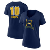 Sal Frelick Milwaukee Brewers Women's Name & Number Fastball V-Neck T-Shirt - MLB T-shirts