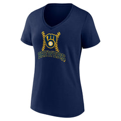 Sal Frelick Milwaukee Brewers Women's Name & Number Fastball V-Neck T-Shirt - MLB T-shirts