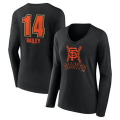 Patrick Bailey San Francisco Giants Women's Name & Number Fastball V-Neck Long Sleeve T-Shirt - MLB T-shirts