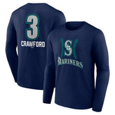 J.P. Crawford Seattle Mariners Name & Number Fastball Long Sleeve T-Shirt - MLB T-shirts