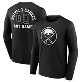 Buffalo Sabres Personalized Name & Number Monochrome Long Sleeve T-Shirt - NHL T-shirts
