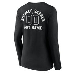 Buffalo Sabres Women's Personalized Name & Number Monochrome Long Sleeve V-Neck T-Shirt - NHL T-shirts