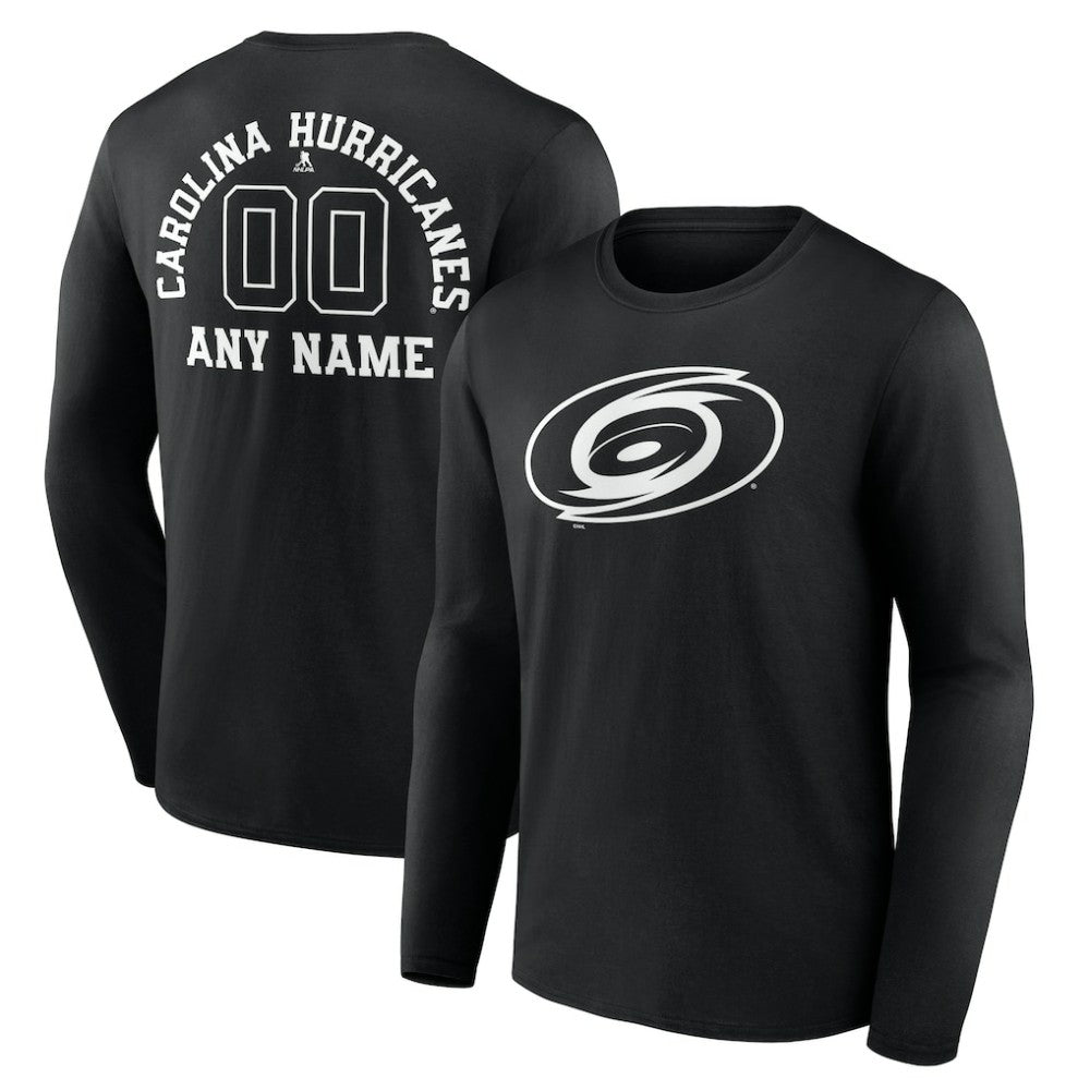 Carolina Hurricanes Personalized Name & Number Monochrome Long Sleeve T-Shirt - NHL T-shirts