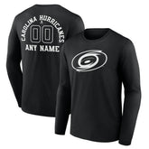Carolina Hurricanes Personalized Name & Number Monochrome Long Sleeve T-Shirt - NHL T-shirts