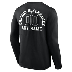 Chicago Blackhawks Personalized Name & Number Monochrome Long Sleeve T-Shirt - NHL T-shirts