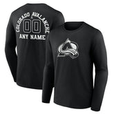 Colorado Avalanche Personalized Name & Number Monochrome Long Sleeve T-Shirt - NHL T-shirts