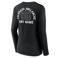 Colorado Avalanche Women's Personalized Name & Number Monochrome Long Sleeve V-Neck T-Shirt - NHL T-shirts