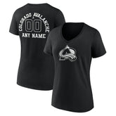 Colorado Avalanche Women's Personalized Name & Number Monochrome V-Neck T-Shirt - NHL T-shirts