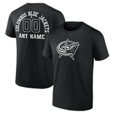Columbus Blue Jackets Personalized Name & Number Monochrome T-Shirt - NHL T-shirts