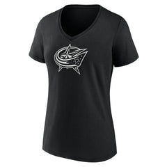 Columbus Blue Jackets Women's Personalized Name & Number Monochrome V-Neck T-Shirt - NHL T-shirts