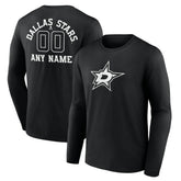 Dallas Stars Personalized Name & Number Monochrome Long Sleeve T-Shirt - NHL T-shirts