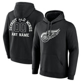 Detroit Red Wings Personalized Name & Number Monochrome Pullover Hoodie - NHL Hoodies