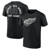 Detroit Red Wings Personalized Name & Number Monochrome T-Shirt - NHL T-shirts