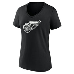 Detroit Red Wings Women's Personalized Name & Number Monochrome V-Neck T-Shirt - NHL T-shirts